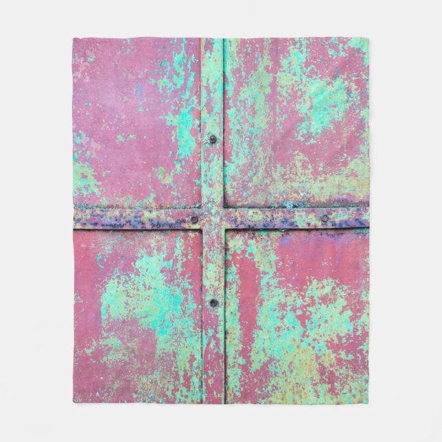 Manta Polar Antigua pared pintada de verde con textura oxidada (Anverso)