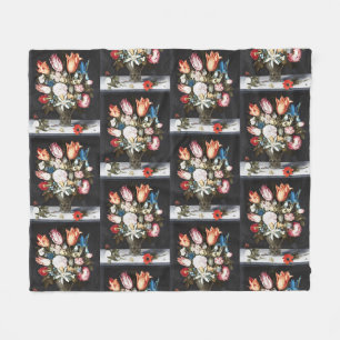 Manta Polar Antiguas Tulipas y Rosas Holandesas de Bosschaert