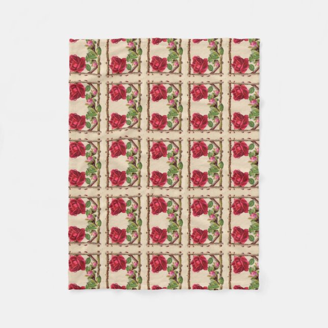 Manta Polar Antigüedad victoriana antigua rosa rústica (Anverso)