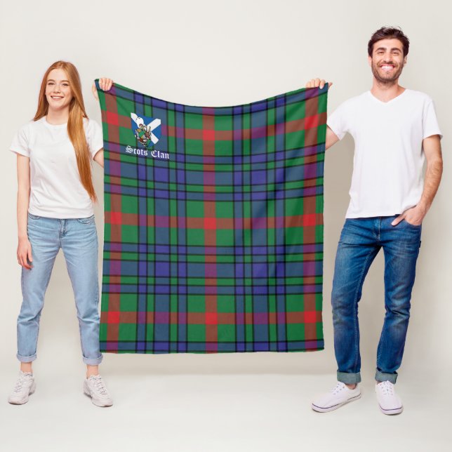 Manta Polar Antiguo Clan Badge Tartan Plaid (In situ)