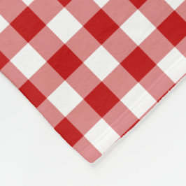 Manta Polar Antiguo patrón rojo y blanco con Gingham verificad