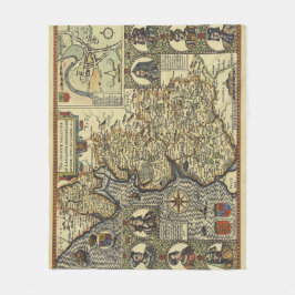Manta Polar Antique Fantasy Sea Monster Map Print