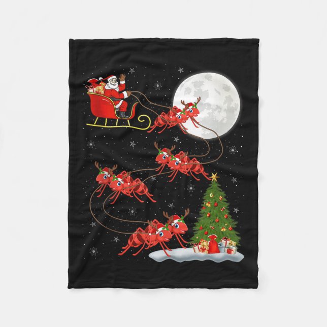 Manta Polar Ants Santa Sleigh Flying Funny Magical Christmas T (Anverso)
