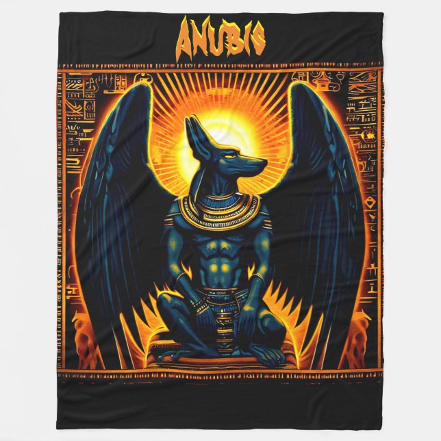 Manta Polar Anubis Egyptian God Fleece Blanket (Anverso)