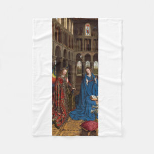 Manta Polar Anunciación de Van Eyck Premium Luz de Catedral
