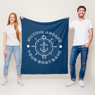 Manta Polar Anuncio de dirección blanco y blanco azul marino