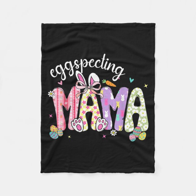 Manta Polar Anuncio de embarazo de Easter Eggspecting Mama (Anverso)