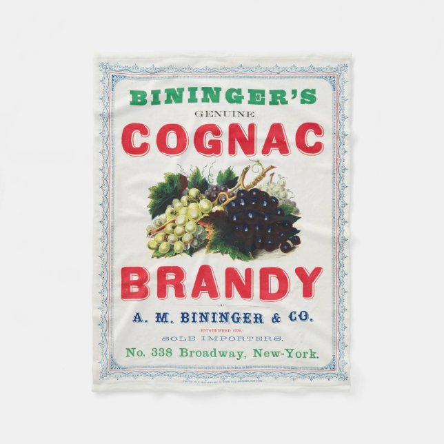Manta Polar Anuncio de época para Cognac Brandy de Bininger. (Anverso)