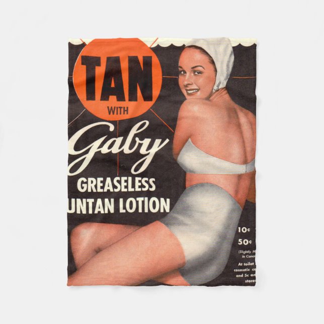 Manta Polar Anuncio de Gaby Suntan Lotion 1950 (Anverso)