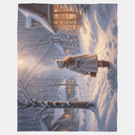 Manta Polar Apacible y nevada noche en casa