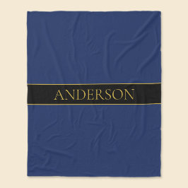 Manta Polar Apellido o empresa Navy Blue & Gold Name