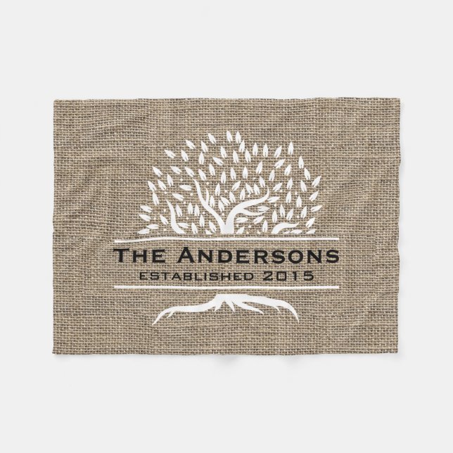 Manta Polar Apellido rústico de la arpillera del árbol del (Frente (Horizontal))