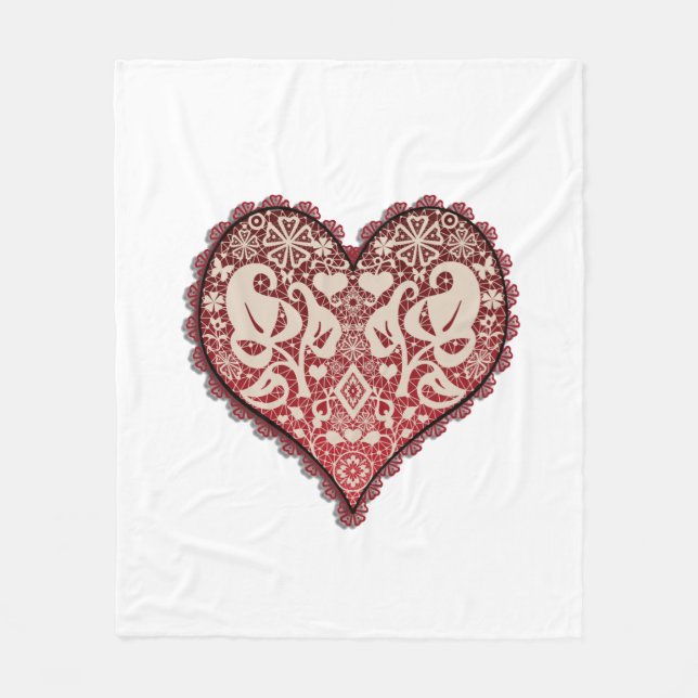 Manta Polar Apertura de corazón, boda, cosecha, compromiso, re (Anverso)