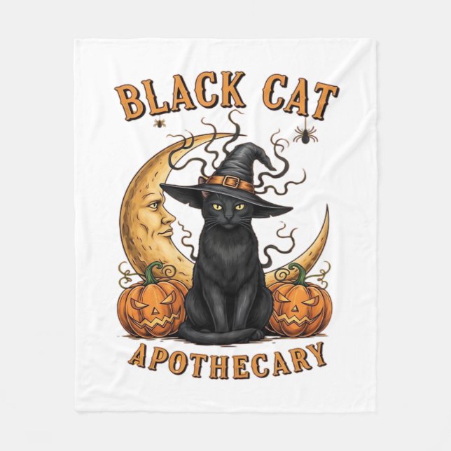 Manta Polar Apothecary Black Cat - Luna y Pum de Brujas de Hal (Anverso)