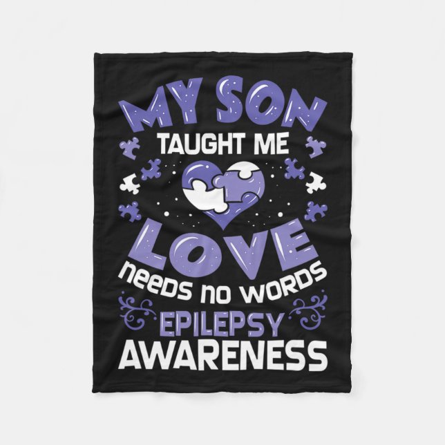 Manta Polar Apoyo a la Epilepsia - Hijo de Conciencia Epilépti (Anverso)