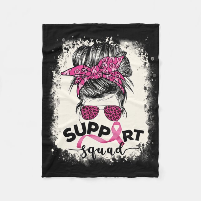 Manta Polar Apoyo a Squad Messy Bun Breast Awareness Pi (Anverso)