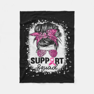 Manta Polar Apoyo a Squad Messy Bun Pink Breaking Cancer Aware
