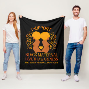 Manta Polar Apoyo la SENSIBILIZACIÓN DE LA SALUD MATERNA NEGRA