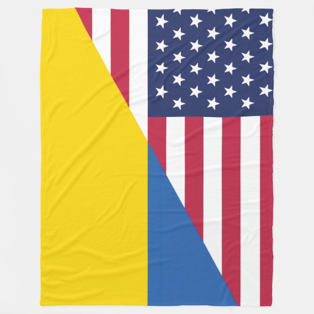 Manta Polar Apoyo norteamericano hacia Ucrania Sherpa Blanket (Anverso)