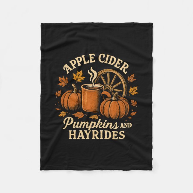 Manta Polar Apple Cider Pumpkins And Hayrides Cute Fall  (Anverso)