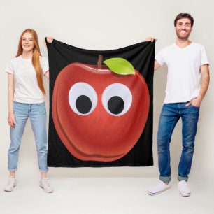 Manta Polar Apple, fruta roja con ojos de google - Personaliza