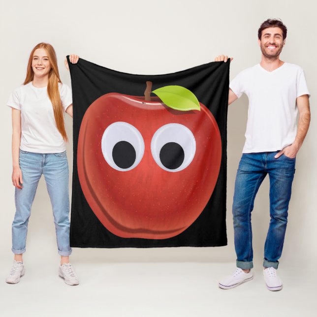Manta Polar Apple, fruta roja con ojos de google - Personaliza (In situ)
