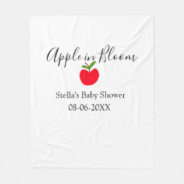 Manta Polar Apple in bloom baby shower red apple name date
