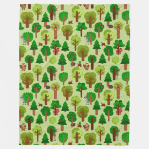 Manta Polar Apreciables animales del bosque Fleece Blanket