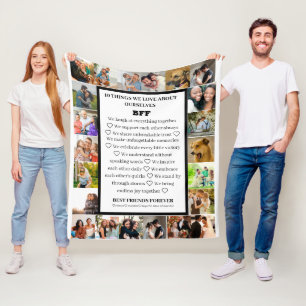 Manta Polar Apreciación de amistad Collage de fotos BFF 22