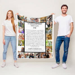 Manta Polar Apreciación de papá | Collage de fotos del Día del