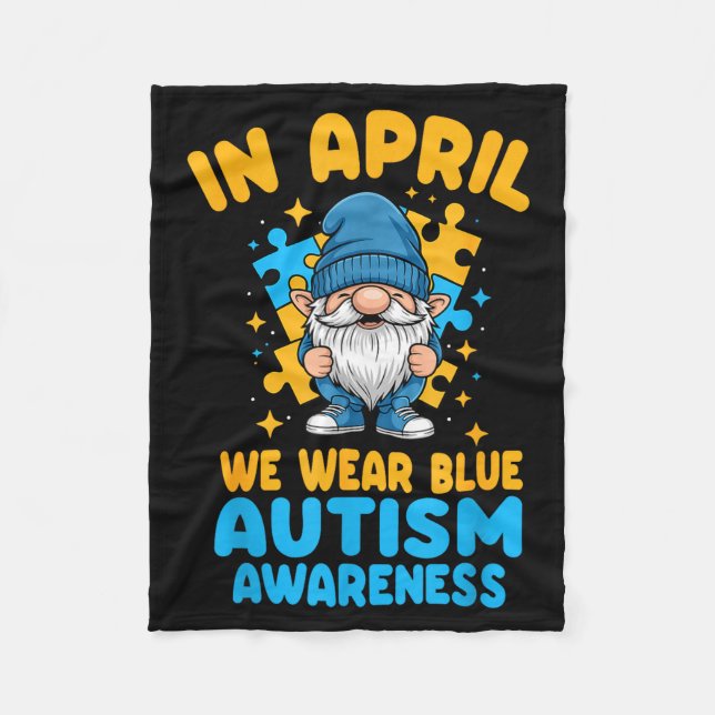 Manta Polar April wear blue autism acceptance gnome puzzle  (Anverso)