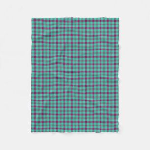 Manta Polar Aqua Fuschia Plaid Country Moderno