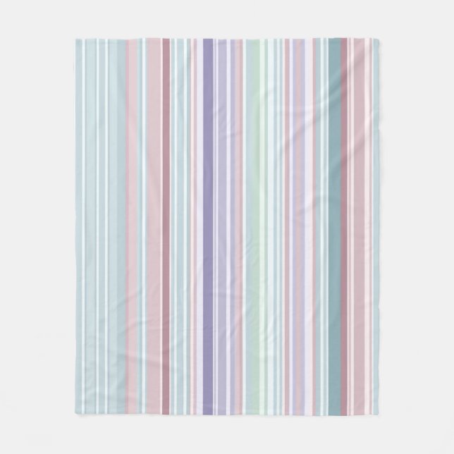 Manta Polar Aqua, Rubor y Rayas de Lavanda (Anverso)