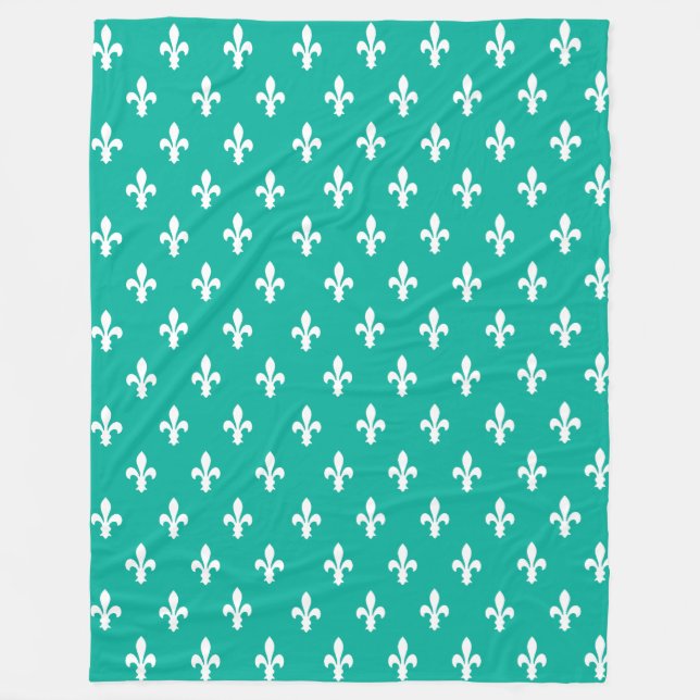 Manta Polar Aqua Victorian Fleur de Lys (Anverso)