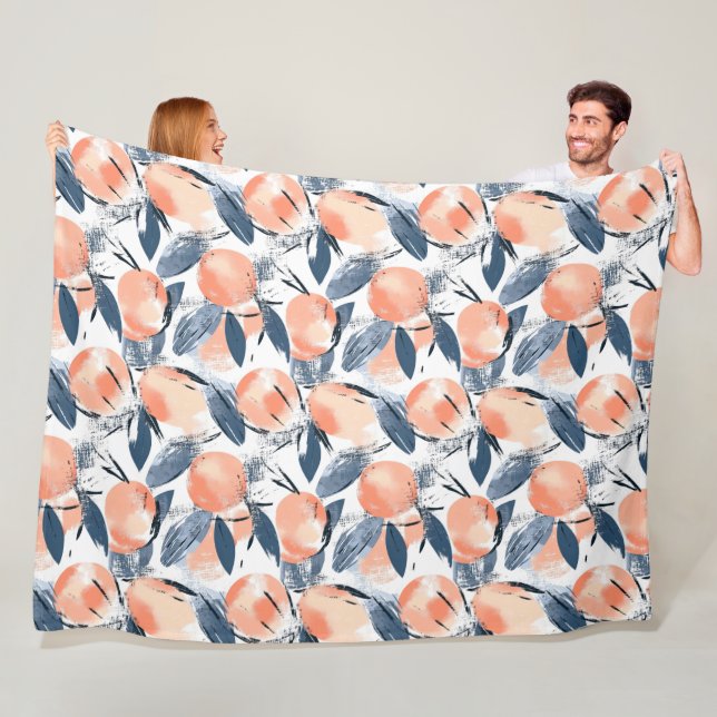 Manta Polar Aquarell Pfirsich Pattern Design (In situ)