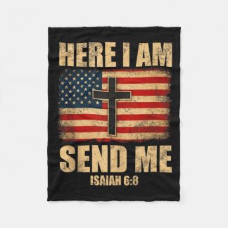Manta Polar Aquí estoy envíame Isaías 6_8 Bandera Americana Cr