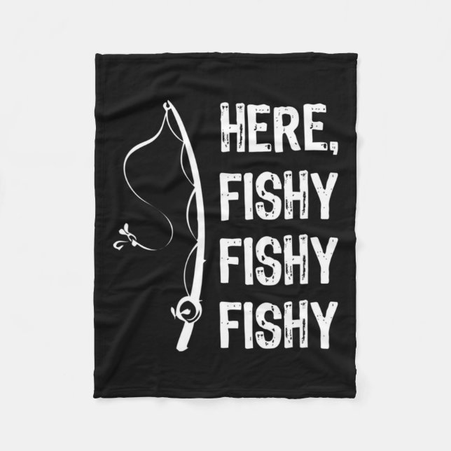 Manta Polar Aquí Los Pescadores Pescadores Camisetas Graciosos (Anverso)