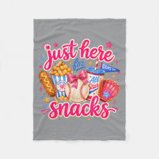 Manta Polar Aquí por Snacks Linda Chica Retro de Béisbol Estad