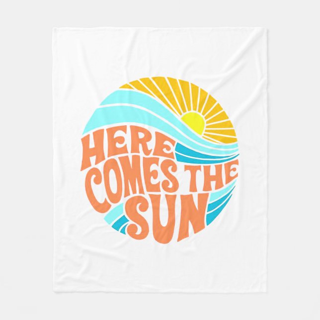 Manta Polar Aquí viene el sol, el estilo retro, el estilo hipp (Anverso)