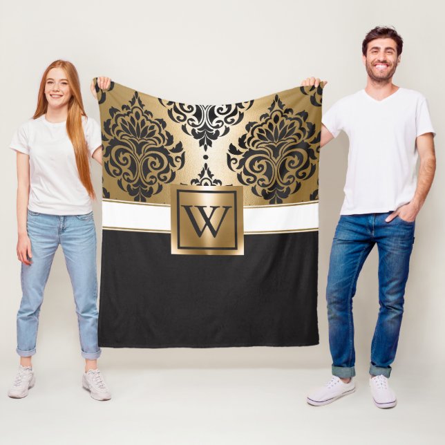 Manta Polar Arábigos negros y dorados (In situ)