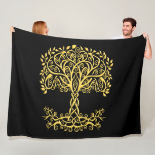 Manta Polar Árbol Celta Amarillo De La Vida