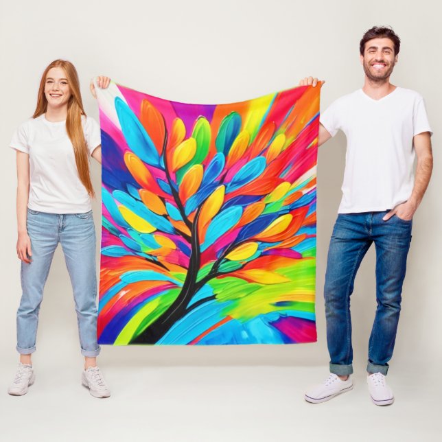 Manta Polar Árbol Colorido de Sueños (In situ)