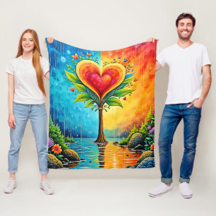 Manta Polar Árbol de amor y diseño de vida