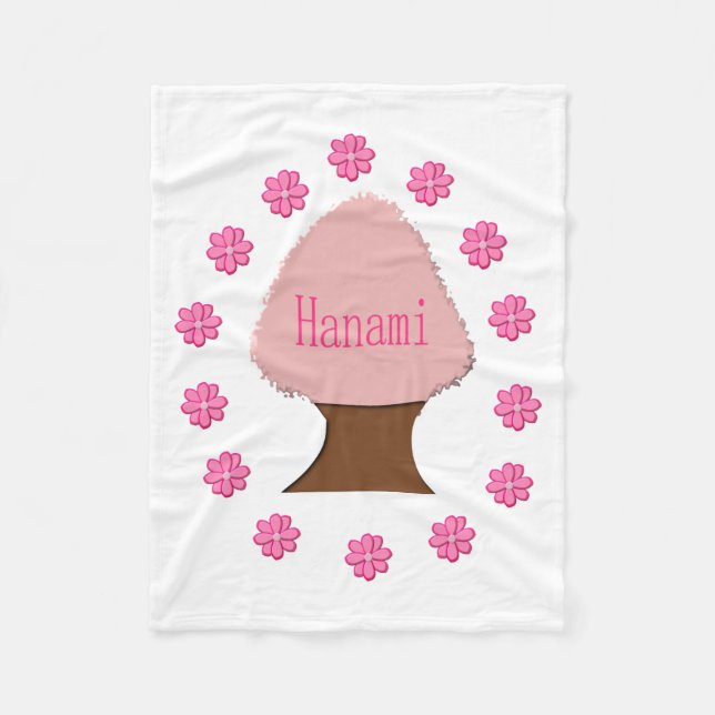 Manta Polar Árbol de cerezas japonés Hanami (Anverso)