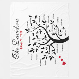 Manta Polar Árbol de familia grande personalizado (20 nombres)