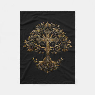 Manta Polar Árbol de la Cruz Cristiana