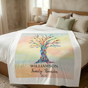 Manta Polar Árbol de la lluvia de arcoíris personalizado para