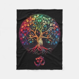 Manta Polar Árbol de la Vida con Símbolo Om Yoga 