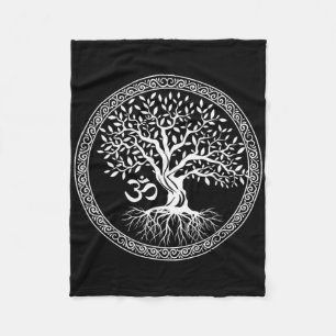 Manta Polar Árbol de la Vida con Símbolo Om Yoga Zen Meditació
