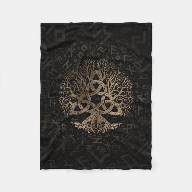 Manta Polar Árbol de la vida con Triquetra en el modelo de (Anverso)